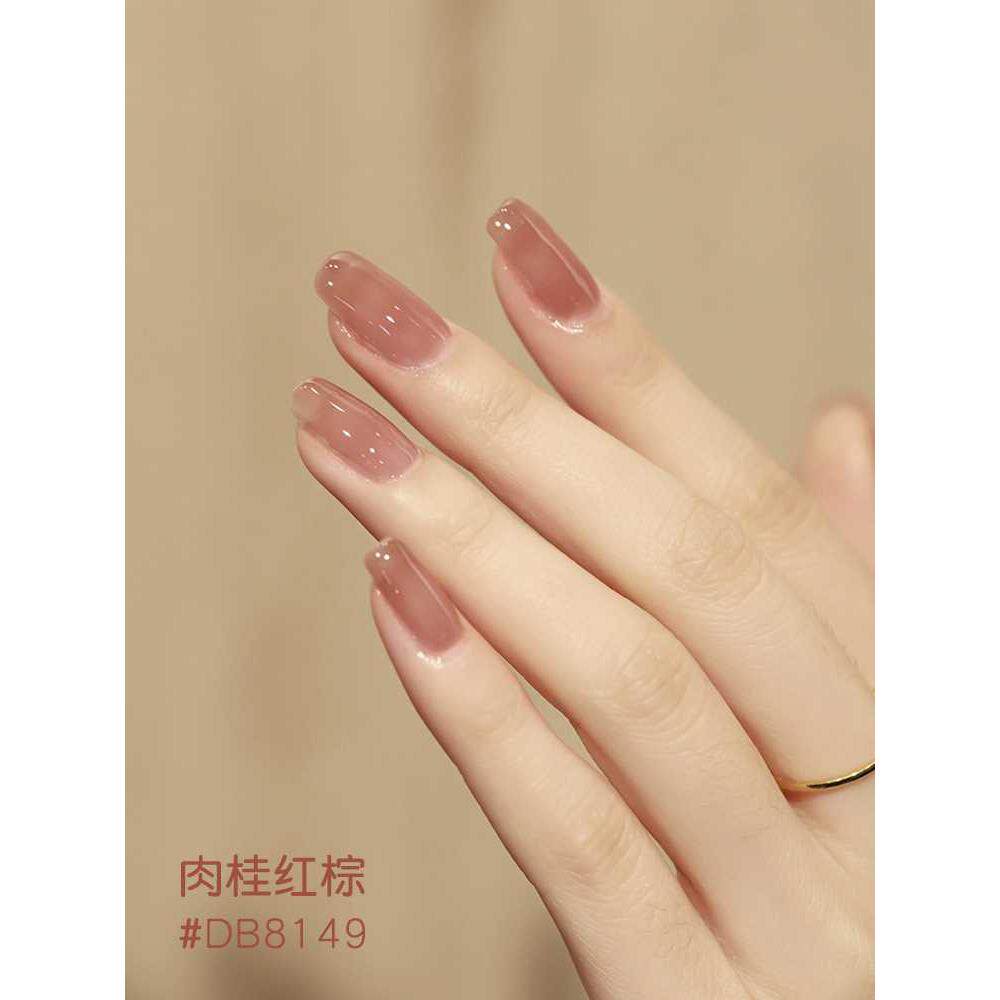 无味指甲油2024新款显白肉桂色冰透不可剥免烤快干持久裸色秋冬