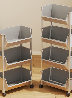 速发零厨置物架多家能可移动客厅食房功用大容量多层玩具小推车储