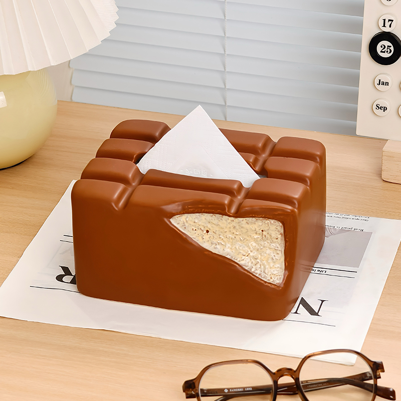 速发巧克力纸巾盒客厅纸面摆设法式复古装饰品桌巾盒纸巾纸收纳卷