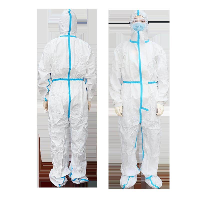 速发一次性防护服透气膜无纺布连体养殖防水喷漆防尘工作防护服
