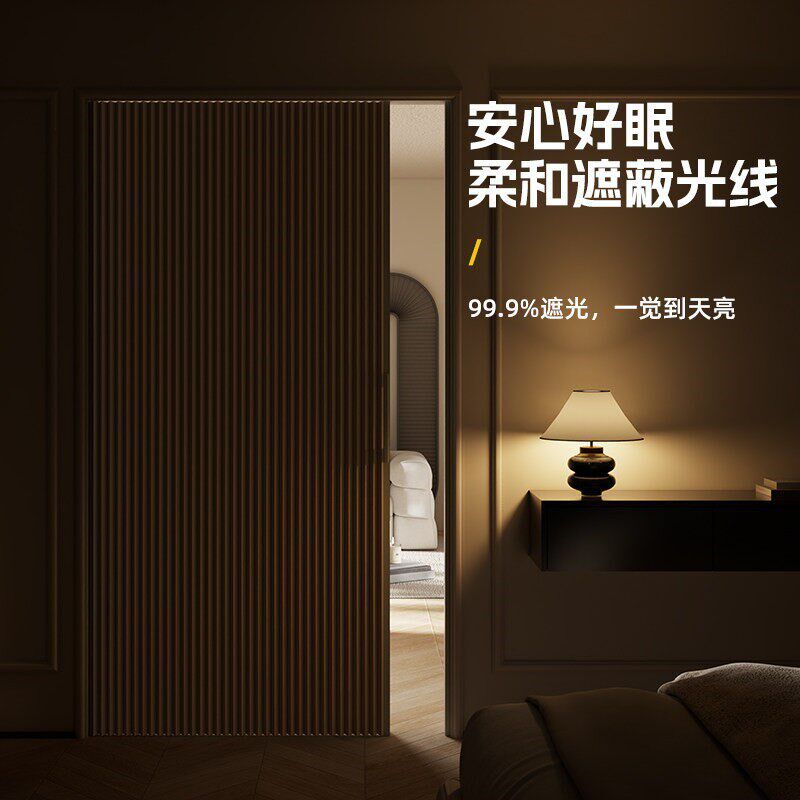 速发无轨蜂巢折叠门日式家用免打孔卧室厨房隔断卫生间隐形推拉门