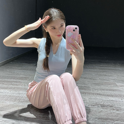 速发舞上练无袖V领背心形体训练服舞蹈生日常穿搭衣功服古典舞服