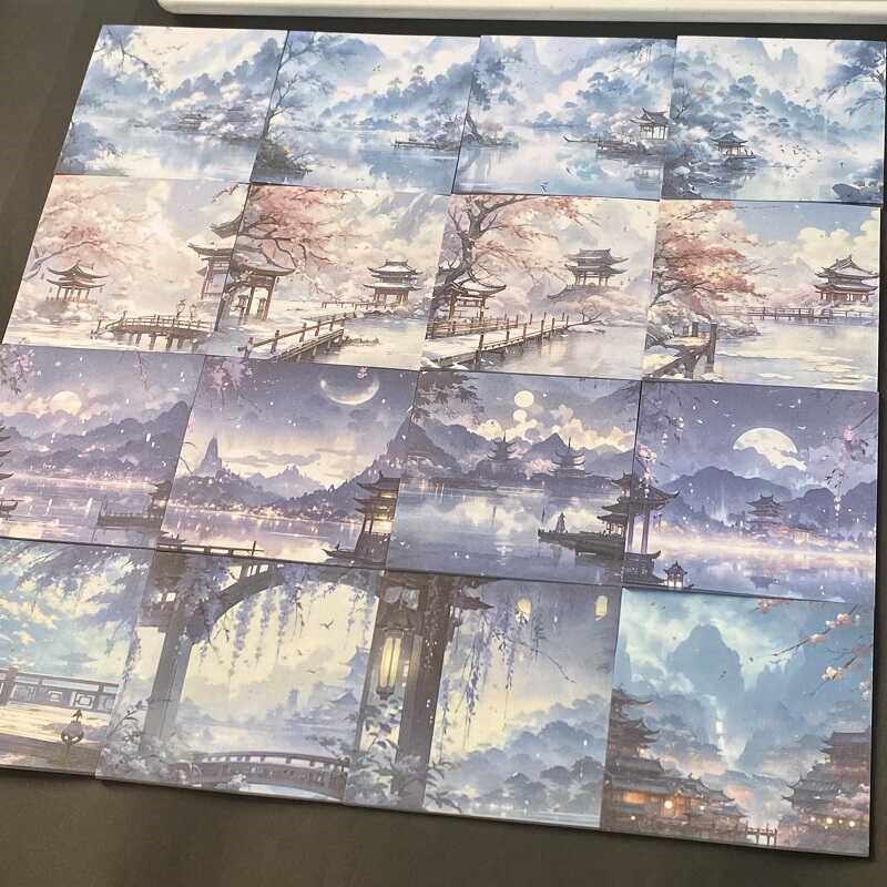速发里河山便利贴古风中式高颜值风景学生记事备忘录笔记便利贴本
