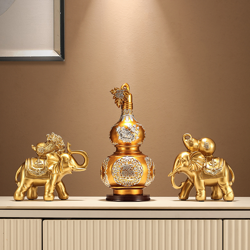 速发酒柜装饰品摆件轻居家居客厅玄迁电视柜象工艺品乔关新奢礼品