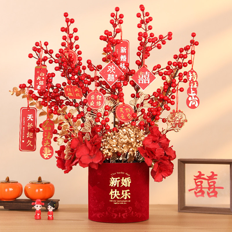 速发婚花布置花饰男方结婚用品大全婚庆新房福桶拉房客厅卧室装束