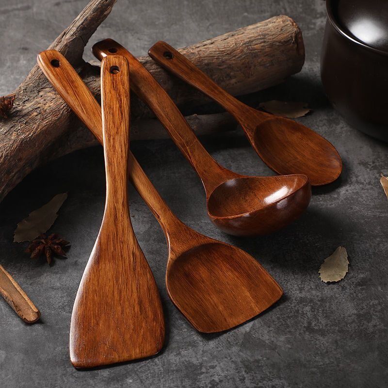 速发木铲柄不粘锅锅铲炒菜铲家木木质木头耐高温长子用勺实木