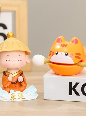 现货速发家居小摆件热卖小和尚办公桌面装饰品休闲减压敲打小木鱼