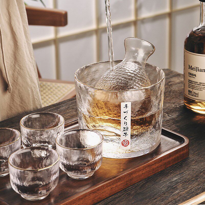 速发耐热玻装黄酒温酒器套璃家用清酒壶清酒杯子老壶温酒式热酒烫