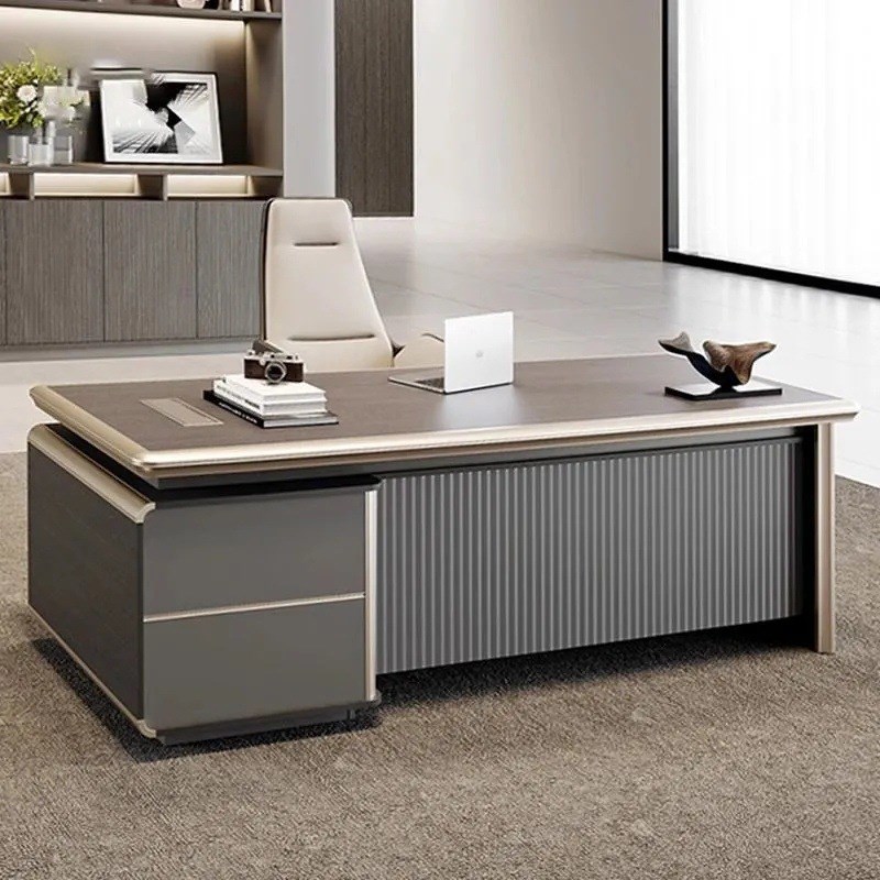 速发老板桌档约办室家具办公公桌经理办公桌轻奢高简老板桌椅组合