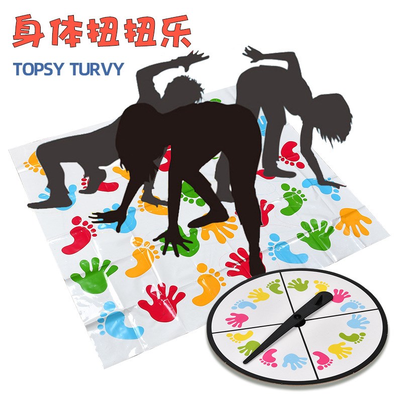 速发热卖twist英re文桌游身体扭扭乐多人聚会亲子地动互垫