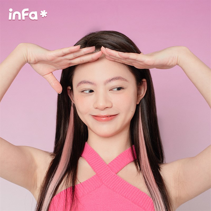 ifa假发片挂耳染挑染粉色真发长一片式轻薄单卡可烫卷编发接发