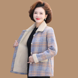 套气4022新款 时尚 中老年人秋冬休闲棉服 加绒外洋短款 速发妈妈秋装