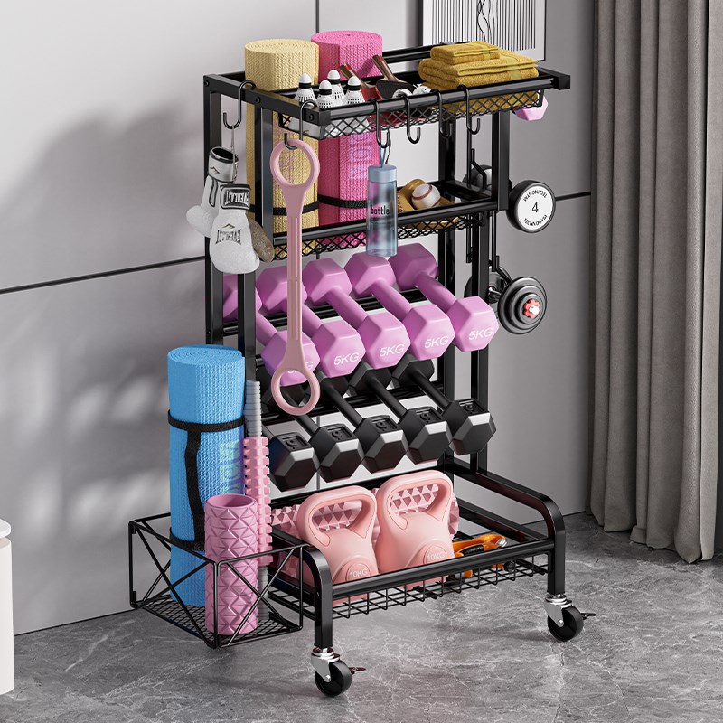 速发身动瑜材收纳架哑铃置物架泡沫轴器伽垫收纳筐健运用品工具收