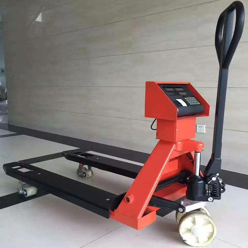 1吨手动液压叉车秤升降液压叉车电子称2吨带打印小票搬运电子秤