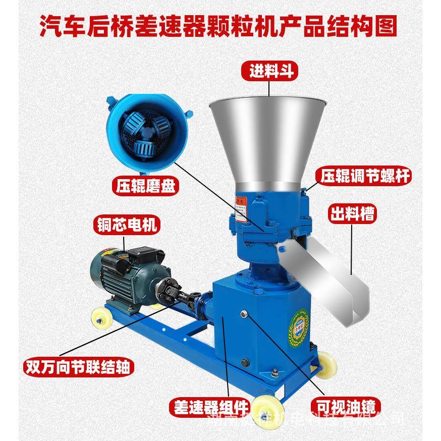 新差速器款饲料颗粒机220v/380v小型家用养殖鸡鸭牛羊制粒造粒机