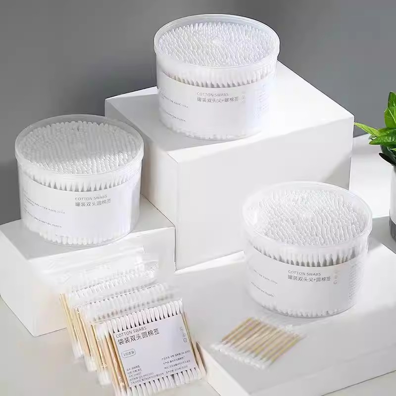 柔软舒适双头棉签一次性化妆棉签掏耳朵专用圆头袋装棉棒家用