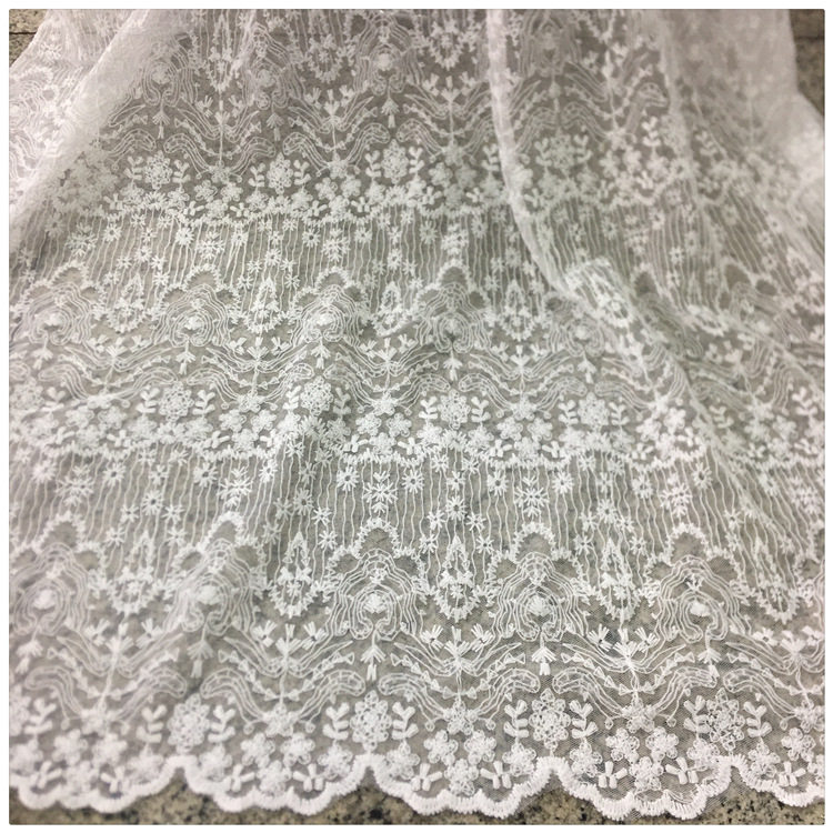 网纱布料刺绣蕾丝牛奶丝水溶花边春夏女装童装上衣桌布绣花面料布