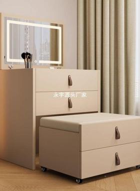 梳妆台床头柜一24563体小型翻盖实化化妆桌卧室家用妆台凳木斗柜