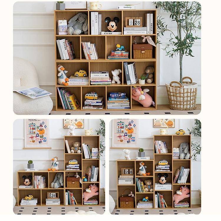 柜家用客书厅柜子储物柜一墙体格子柜靠杂物书柜简易架落地置GCL