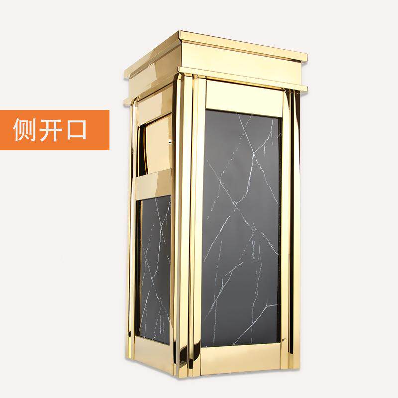 KT防大理石垃圾桶馆酒店圾桶带烟灰V缸欧式方形YAF-138垃不锈宾钢