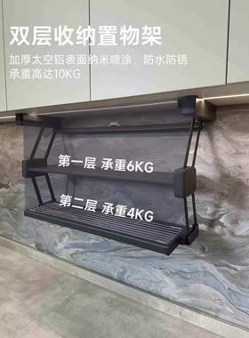 Q1L吊柜折叠置物备架下拉式菜双层升降缩调CLJ料碗碟储物收纳备伸