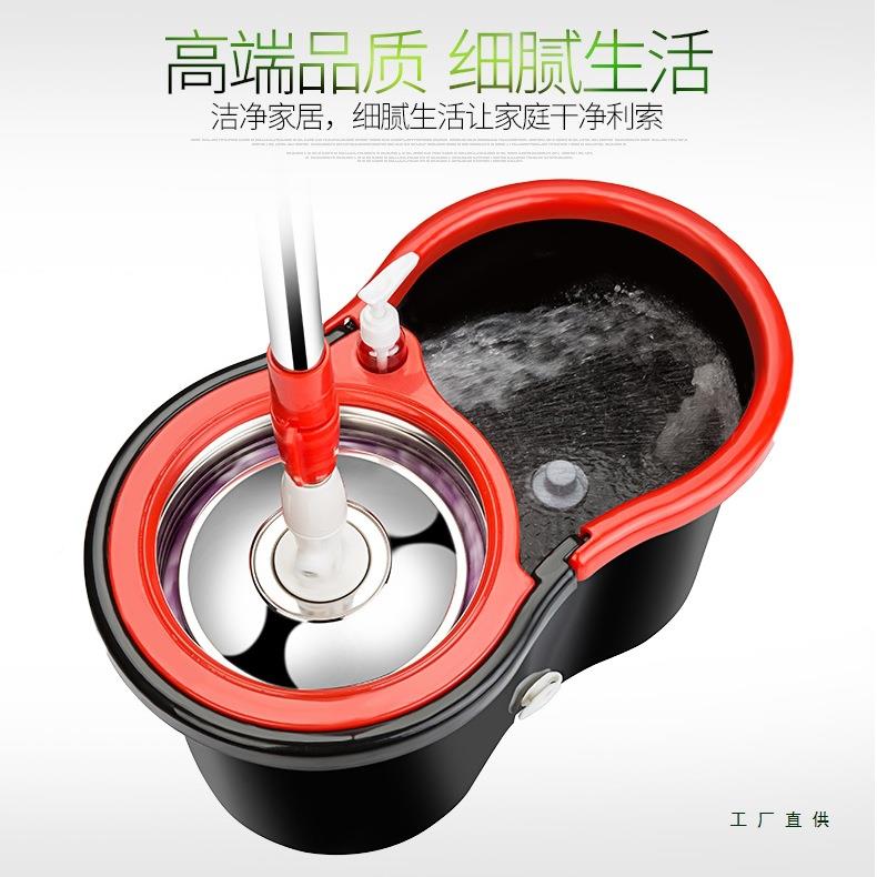 拖把旋免手动洗干湿两用双桶驱家用不锈钢68107自动甩干转墩布挤