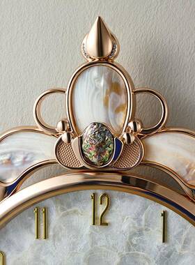 轻奢贝钟表挂壳钟客厅家用2025新高款端大气静音表挂墙钟时石XTH