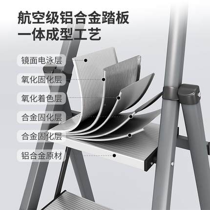 铝合金梯子用折叠缩爬人字梯加厚室内梯多功71051能伸缩楼梯伸小
