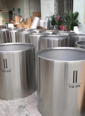 户外不锈钢花箱合29905阳台组花盆花架广场圆筒花钵街定道铁制艺