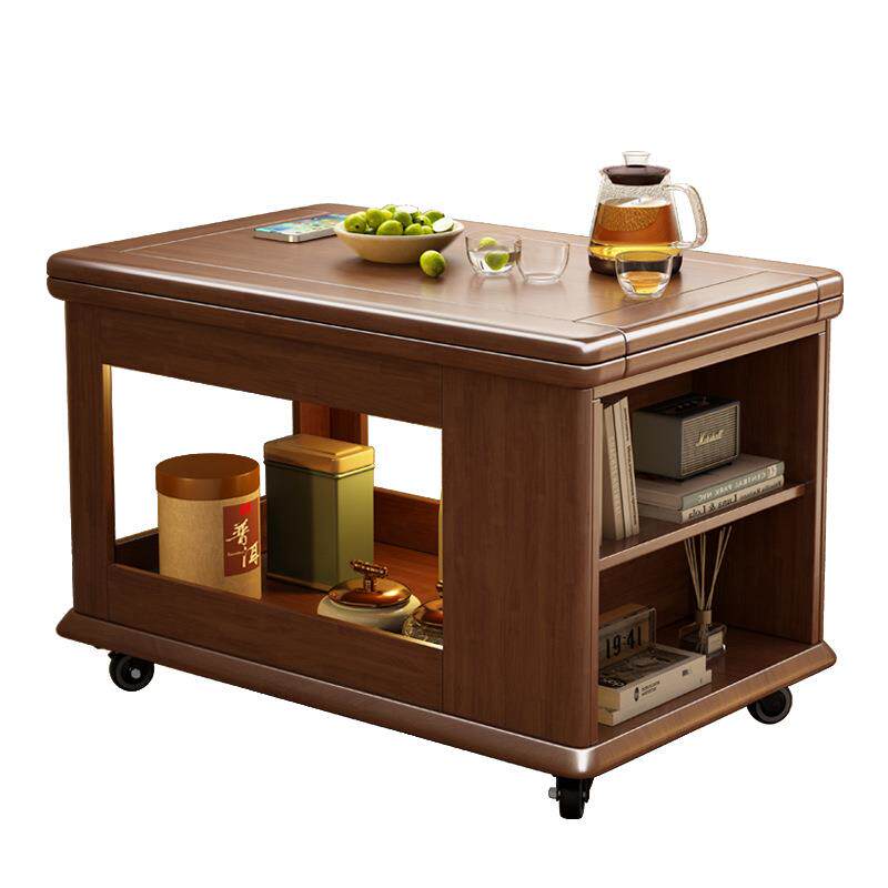 实木移可折叠茶几家用小推车客动厅沙小户型多发功能古风91819边