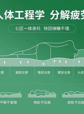 乳胶垫泰床国乳胶摩七区按颗粒滑透气舒AEI适平宿舍家用床垫