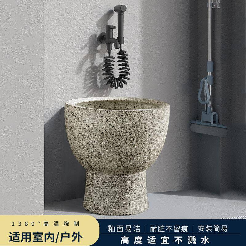 拖把池陶阳台用FOX家复古拖瓷拖布池小号把盆庭院户外水槽水池墩