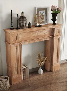 美式复古木炉架欧式简实约宿玄关民装饰柜法式婚壁FYR礼摄影摆件