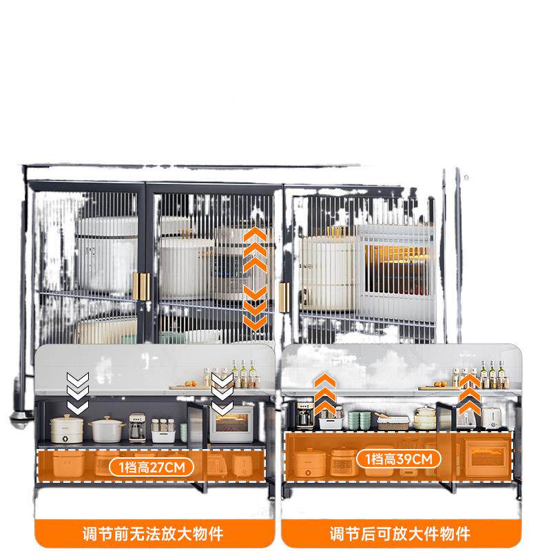带岩板厨房多功能置物架切桌台备餐操作餐桌储菜物门餐边收JHXpm2