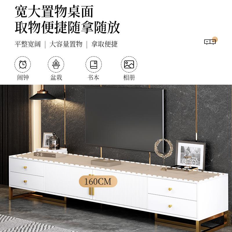 严选亿家达视电柜现代简约茶组合轻奢几储地柜客厅家NVI具物窄款