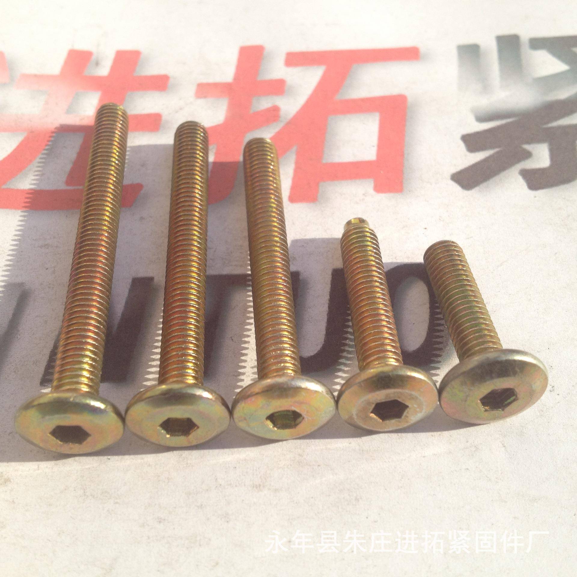 家螺丝M&times;KGS30盘头内六角螺倒边平头具螺丝4.86级镀彩钉锌