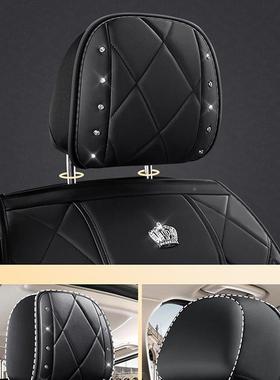 新款汽车坐包垫全皮网红时镶尚铆钉天鹅钻67881套座椅座套女士四
