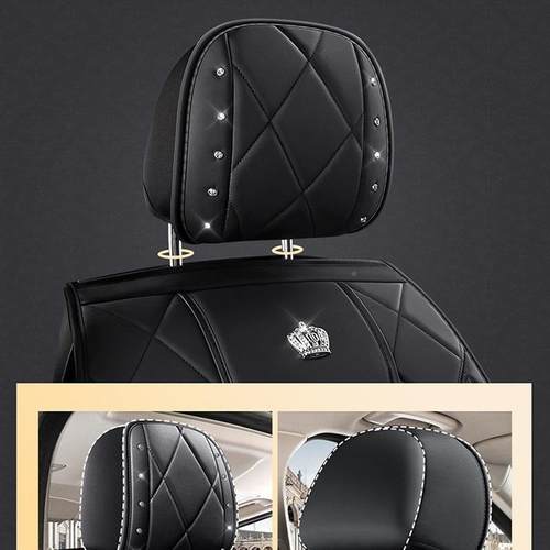 新款汽车坐包垫全皮网红时镶尚铆钉天鹅钻67881套座椅座套女士四