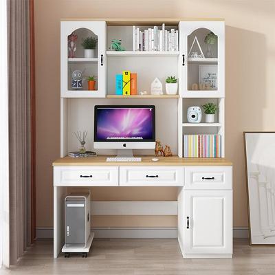 实木书柜13950桌书桌架写一体桌组合电脑桌家用女孩卧室书学习儿