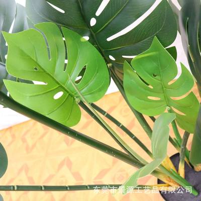 真仿龟真背盆栽家居客厅装65155饰仿绿植龟背叶店盆景服装落地摆