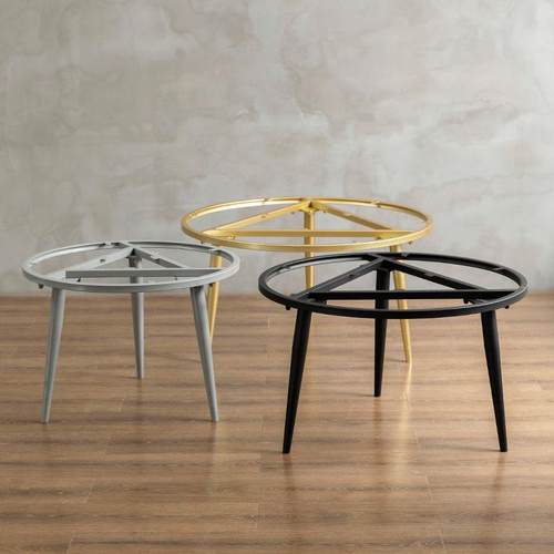 金属阳圆形茶几支架台茶桌腿简约沙边几桌脚发现代铁艺89166桌支