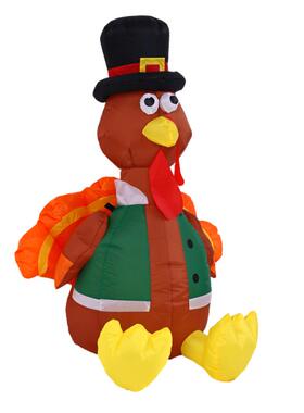 202感恩节充气火鸡户外庭发充气道具5LED78319灯光庭院院装光饰