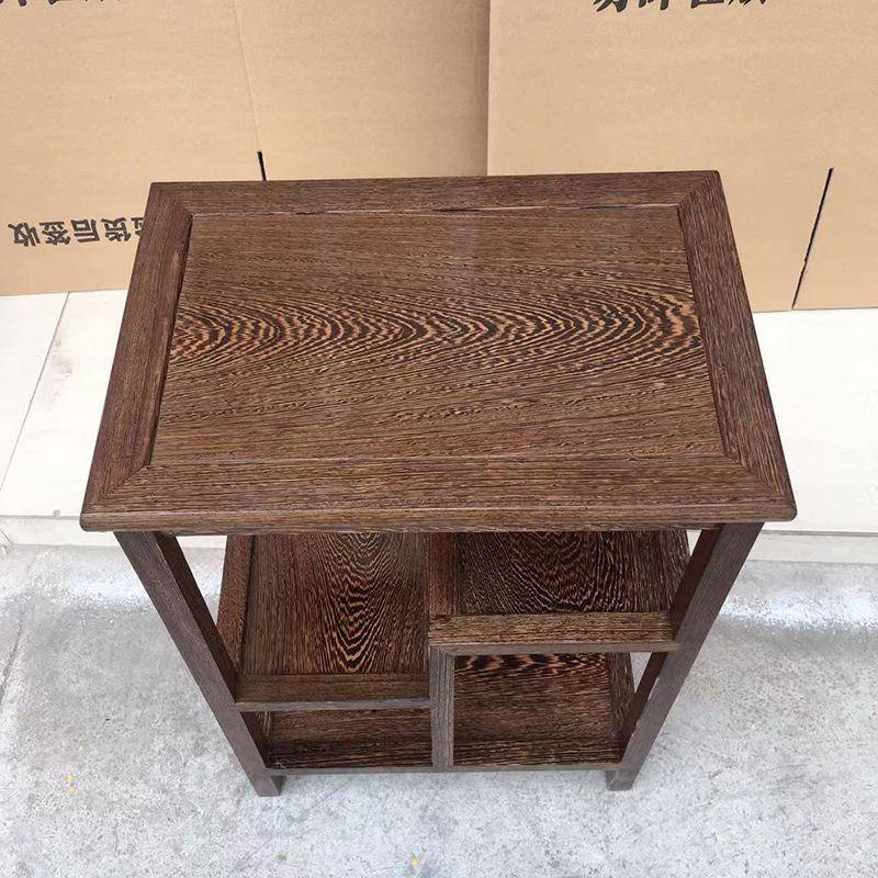 9U鸡茶翅木茶几中边几茶边柜式梨水架实木鸡翅木LPA小茶桌置物架