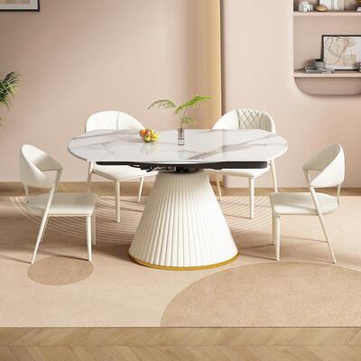 油组风岩板餐奶桌椅合旋转可伸缩方圆两用NYF-01功能小户多型吃饭