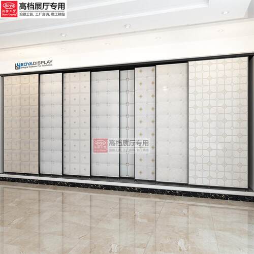 泊展雅铝PL03扣板木地板样品移动落地多功架子推拉展架能瓷砖式示