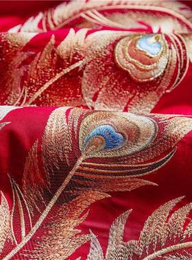 棉价比款中式婚庆120支长绒棉性工龙PPB凤刺绣重纯四件套陪嫁多件