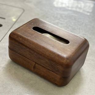 黑胡木纸木巾盒JMC实整木抽纸用盒桃家客厅新中式 纸抽盒酒店