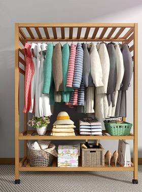 衣衣家用卧组室简易装35996衣架落地立式帽架布衣柜柜收纳衣架出