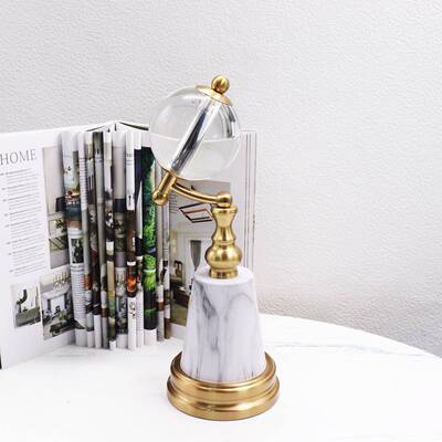 家居饰品地球仪晶摆办件水玻璃球水晶球书桌装公室软饰水晶地球品