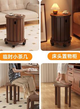 实木凳家可叠放板29588凳收纳组用合高圆客凳叠叠凳餐厅堆子叠人